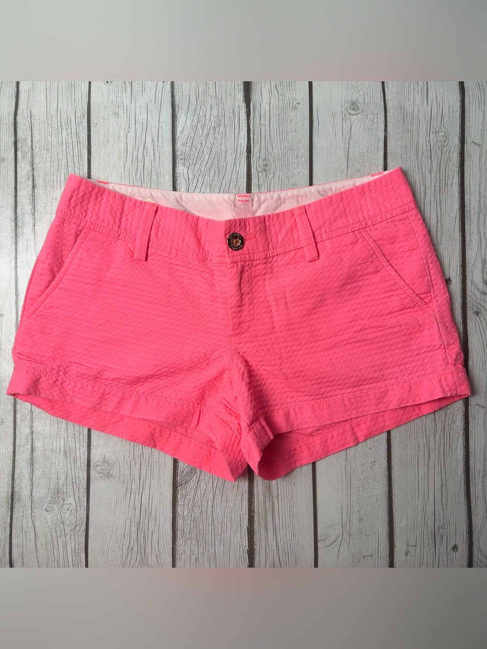 Lilly Pulitzer Women's 4 Walsh Shorts Jacquard Pink Sun Ray 3" Inseam